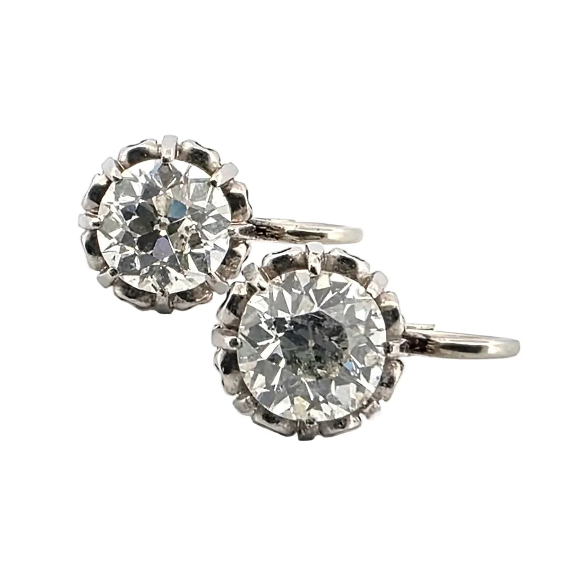 Boucles d'oreilles Dormeuses en or blanc et diamants - Image 3