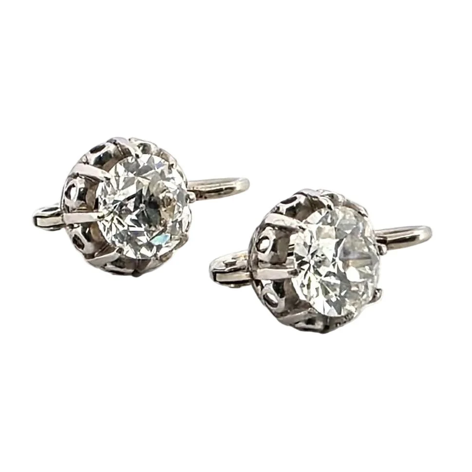 Boucles d'oreilles Dormeuses en or blanc et diamants - Image 4