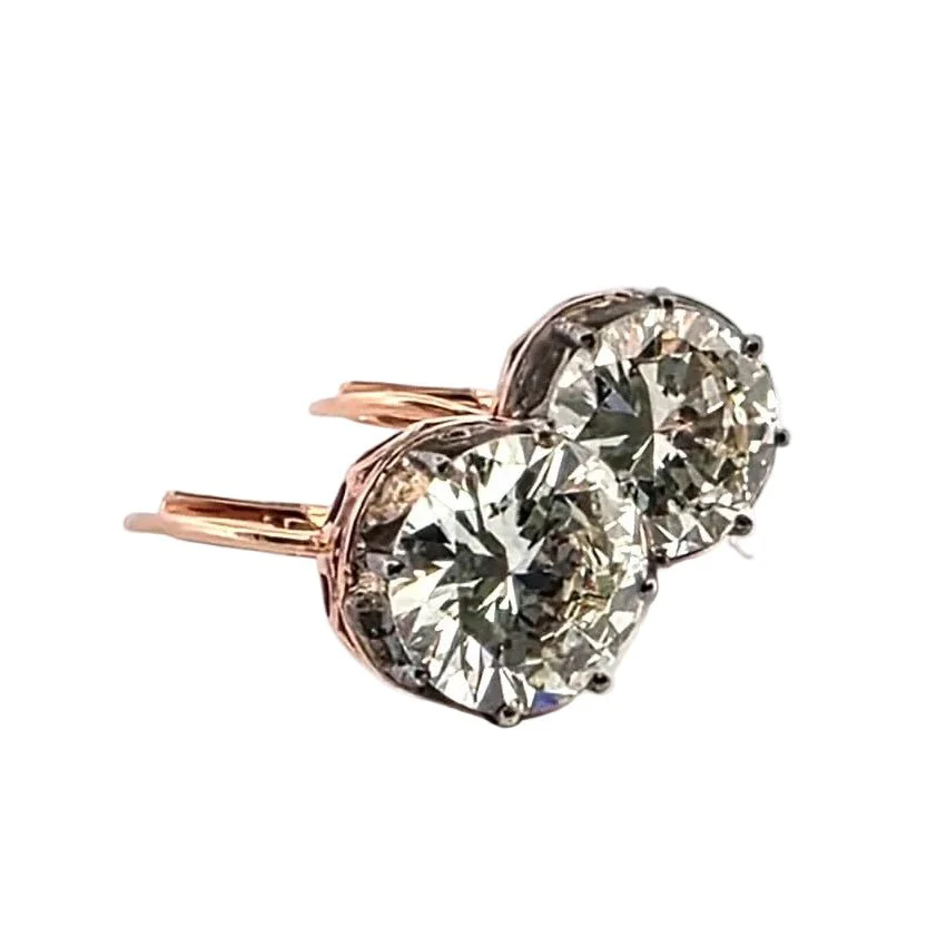 Boucles d'oreilles Dormeuses en or rose, argent et diamants - Image 4