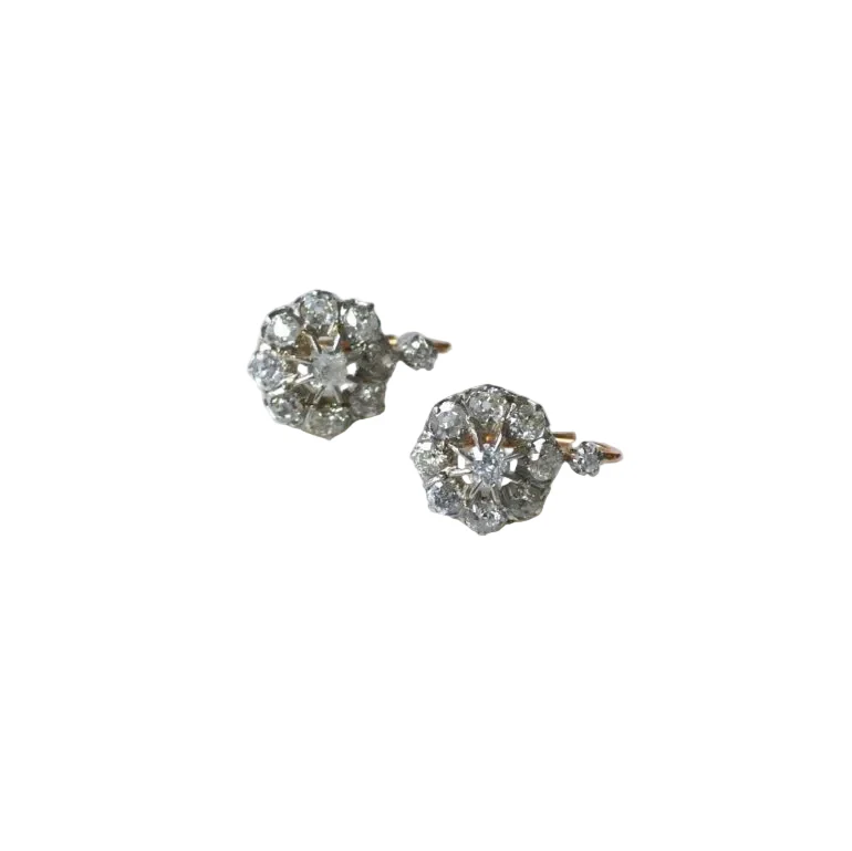 Boucles d'Oreilles Marguerite Diamants 3.00 Cts - Image 4