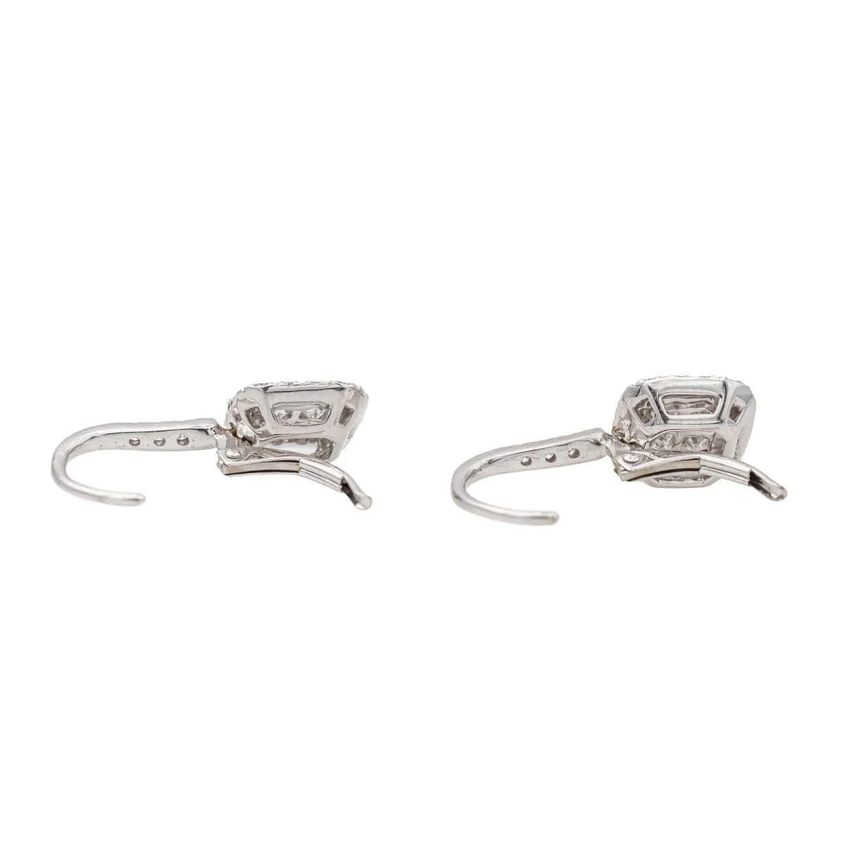 Boucles d'oreilles Dormeuses Or blanc Diamant - Image 8