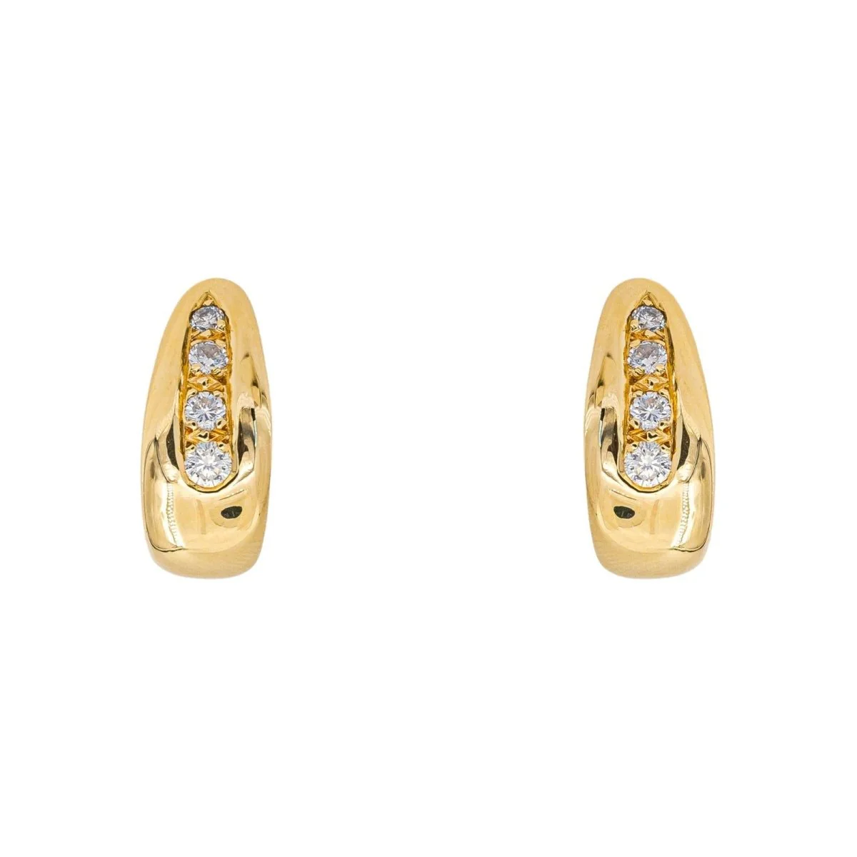 Boucles d'oreilles Dormeuses en or jaune et diamants