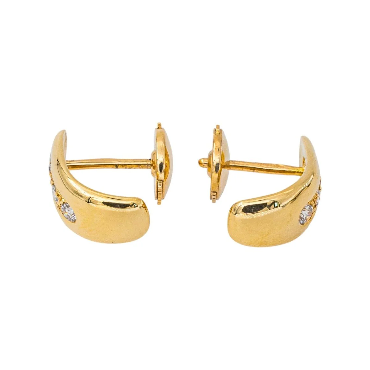 Boucles d'oreilles Dormeuses en or jaune et diamants - Image 5