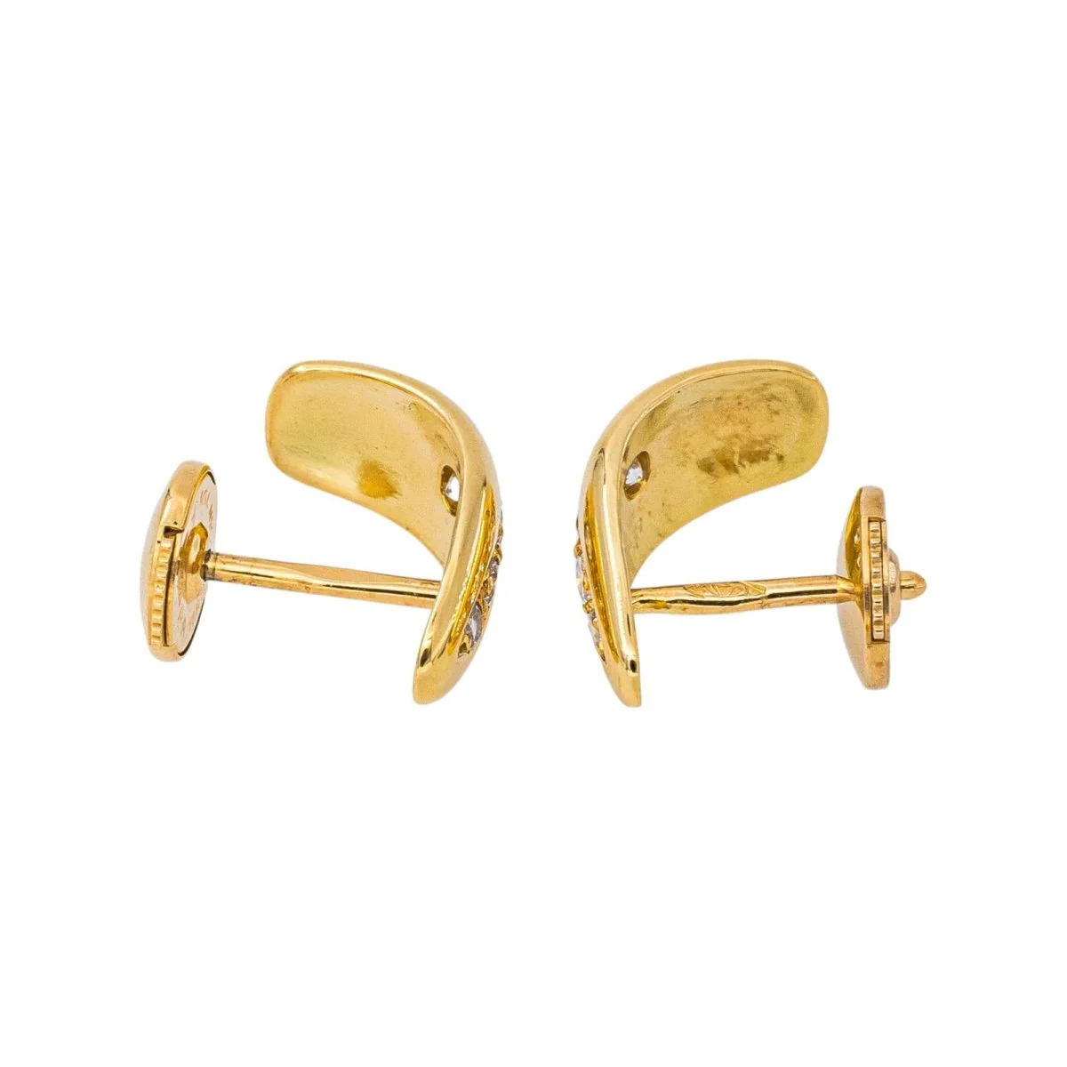 Boucles d'oreilles Dormeuses en or jaune et diamants - Image 6