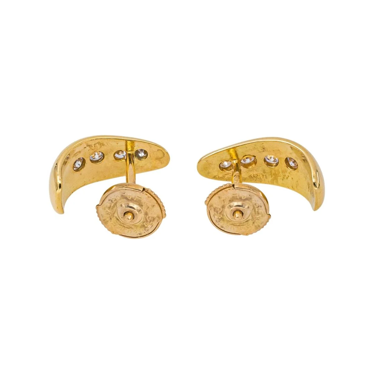 Boucles d'oreilles Dormeuses en or jaune et diamants - Image 7