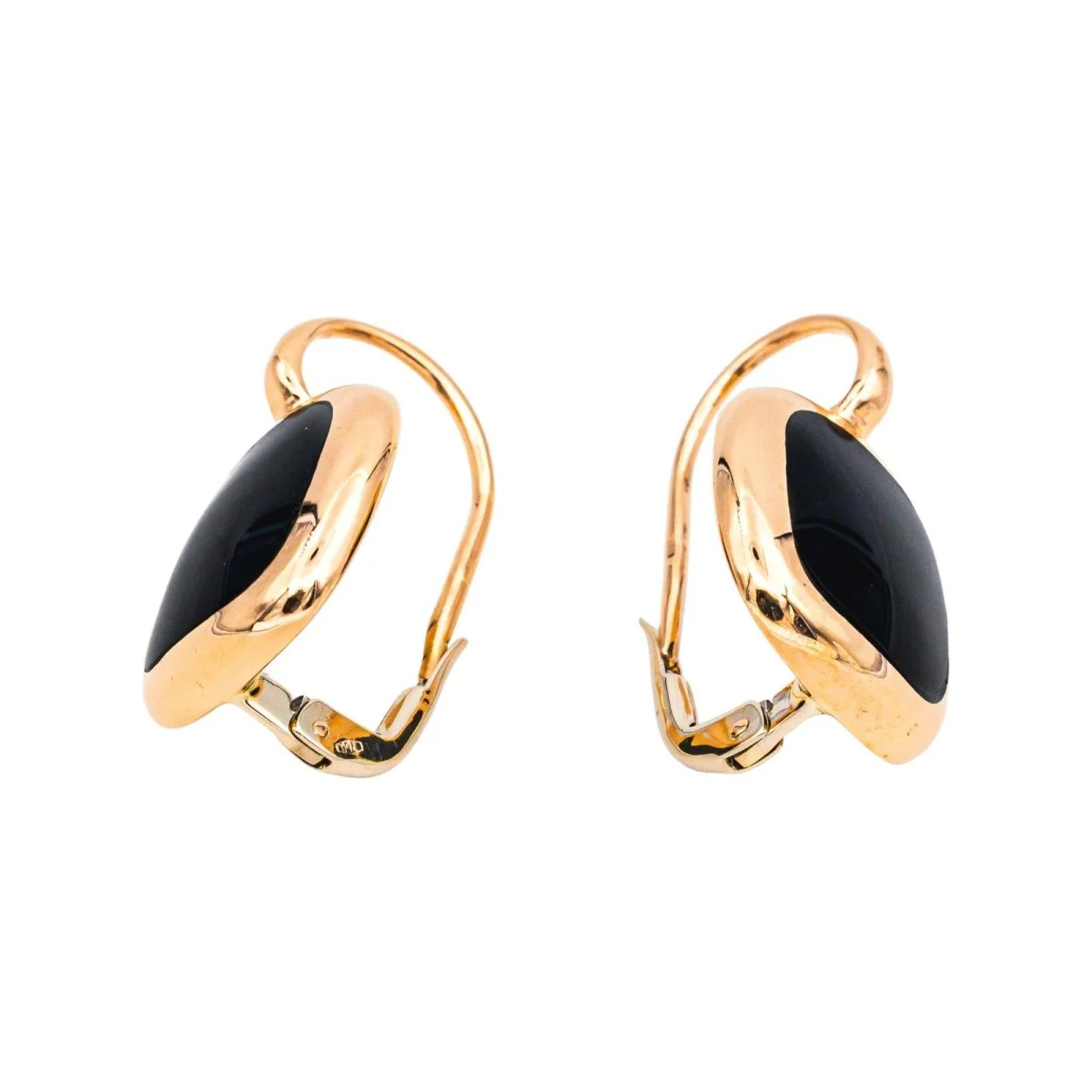 Boucles d'oreilles Dormeuses en or rose et onyx - Image 6
