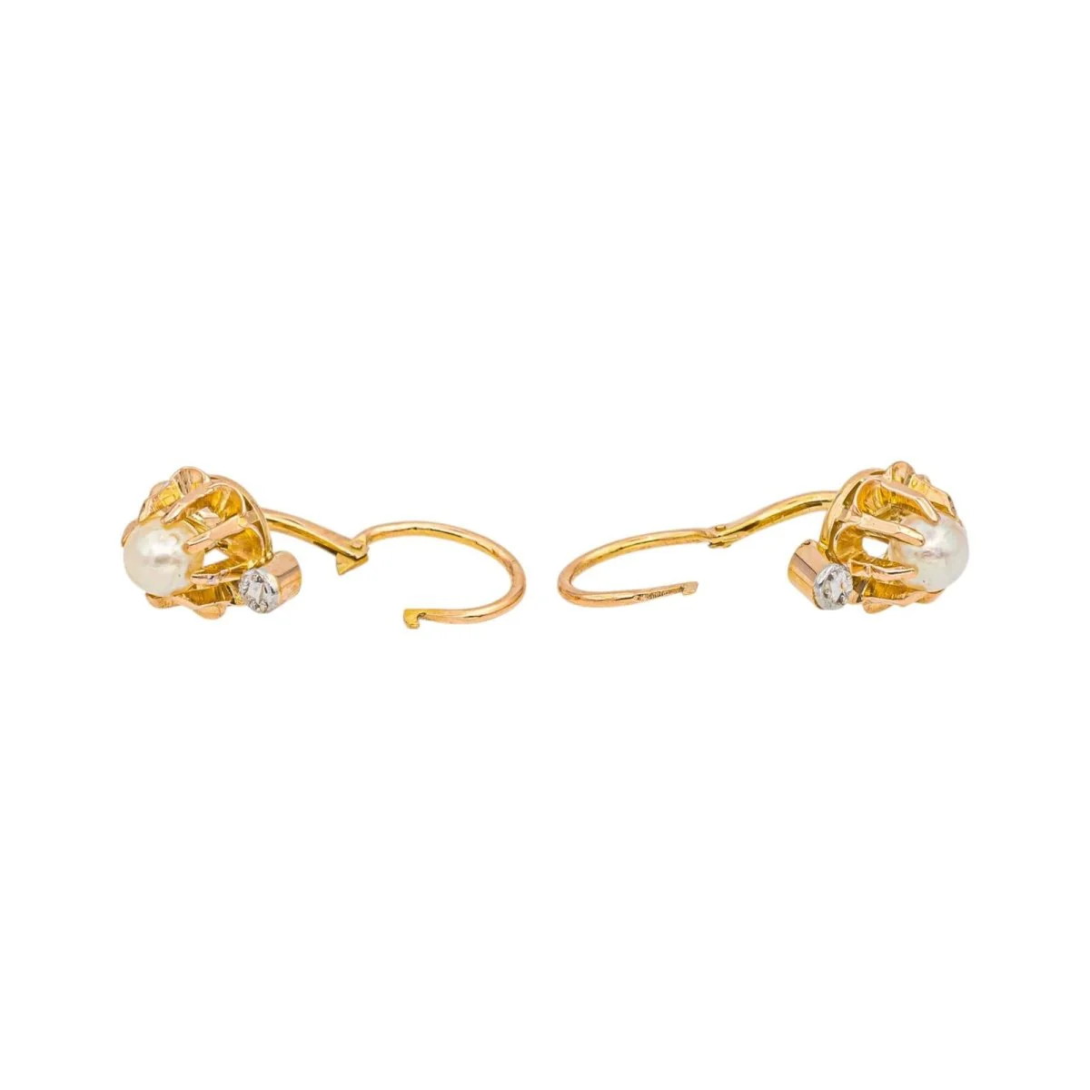 Boucles d'oreilles Dormeuses en or rose et perles - Image 7