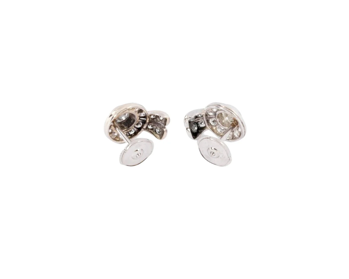 Boucles d'oreilles en diamants et platine - Image 3