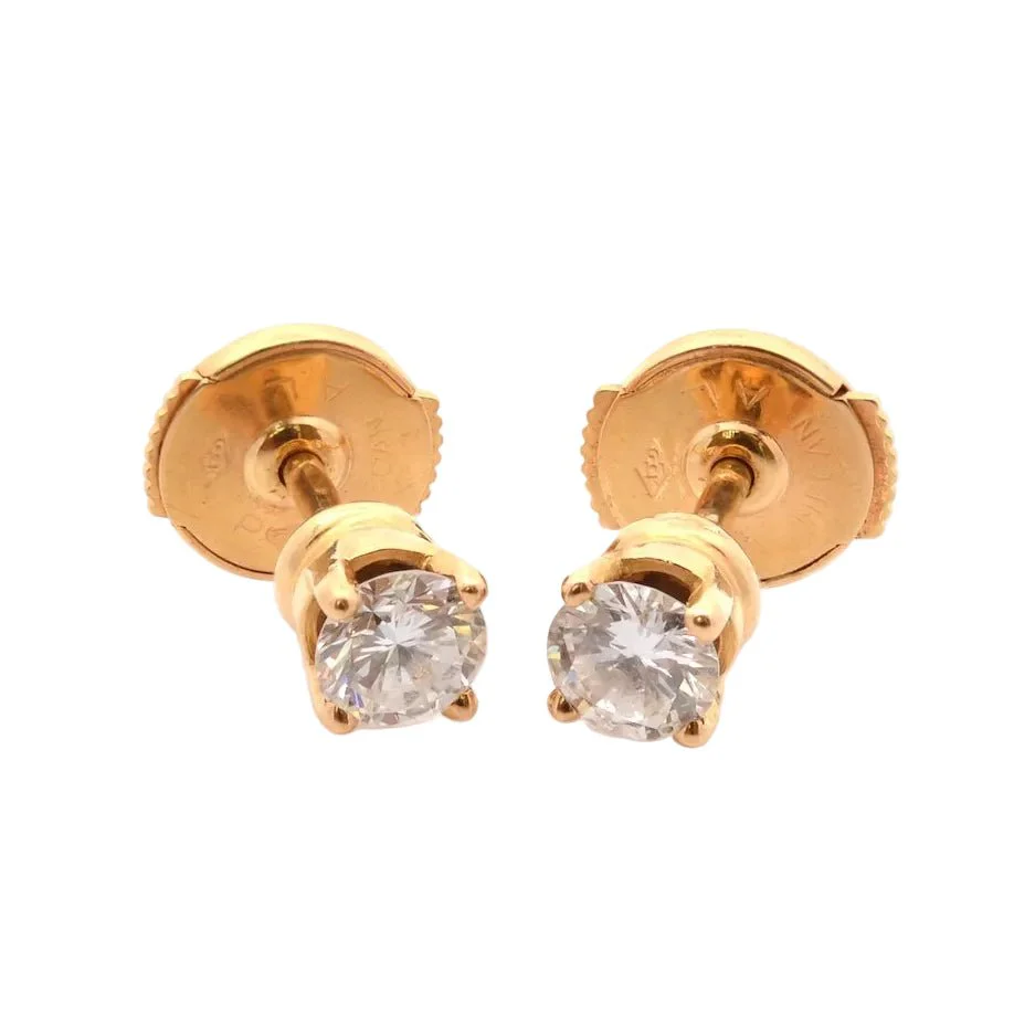 Boucles d'oreilles Puces en or jaune et diamants
