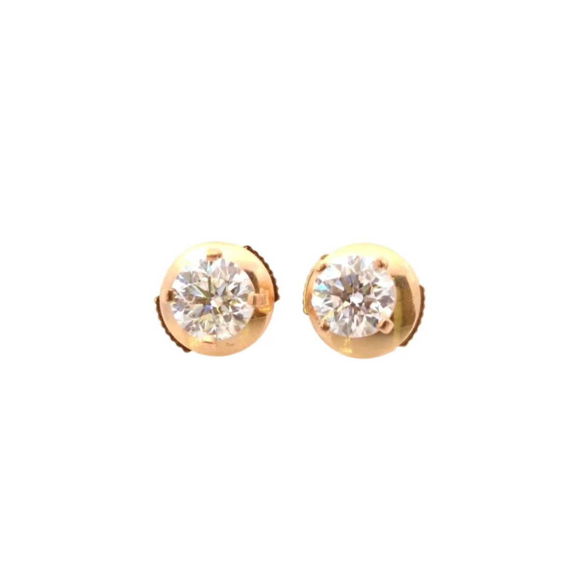 Boucles d'oreilles Puces en or jaune et diamants