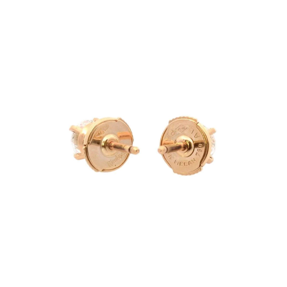Boucles d'oreilles Puces en or jaune et diamants - Image 3