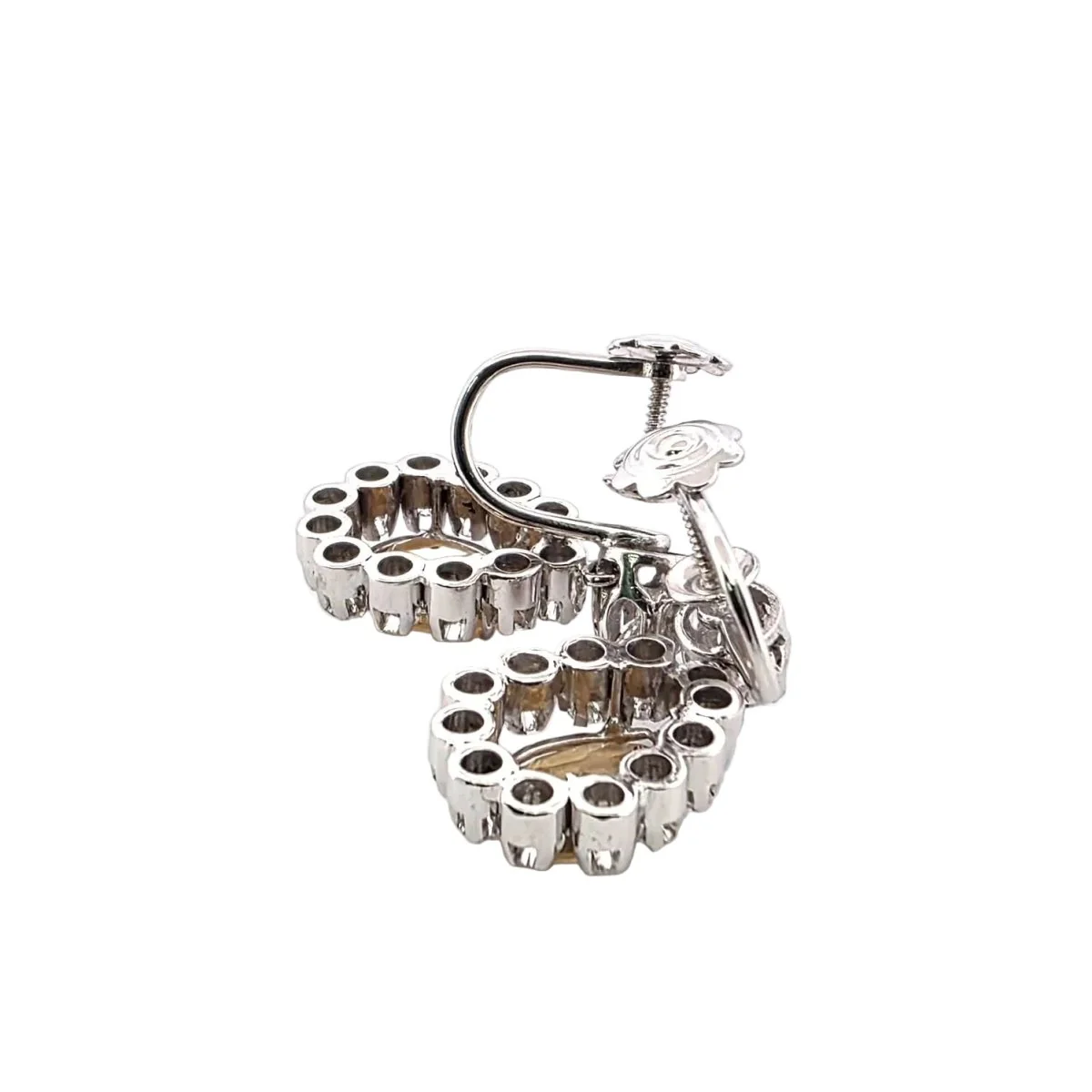 Boucles d'oreilles en or blanc, citrines et diamants - Image 5