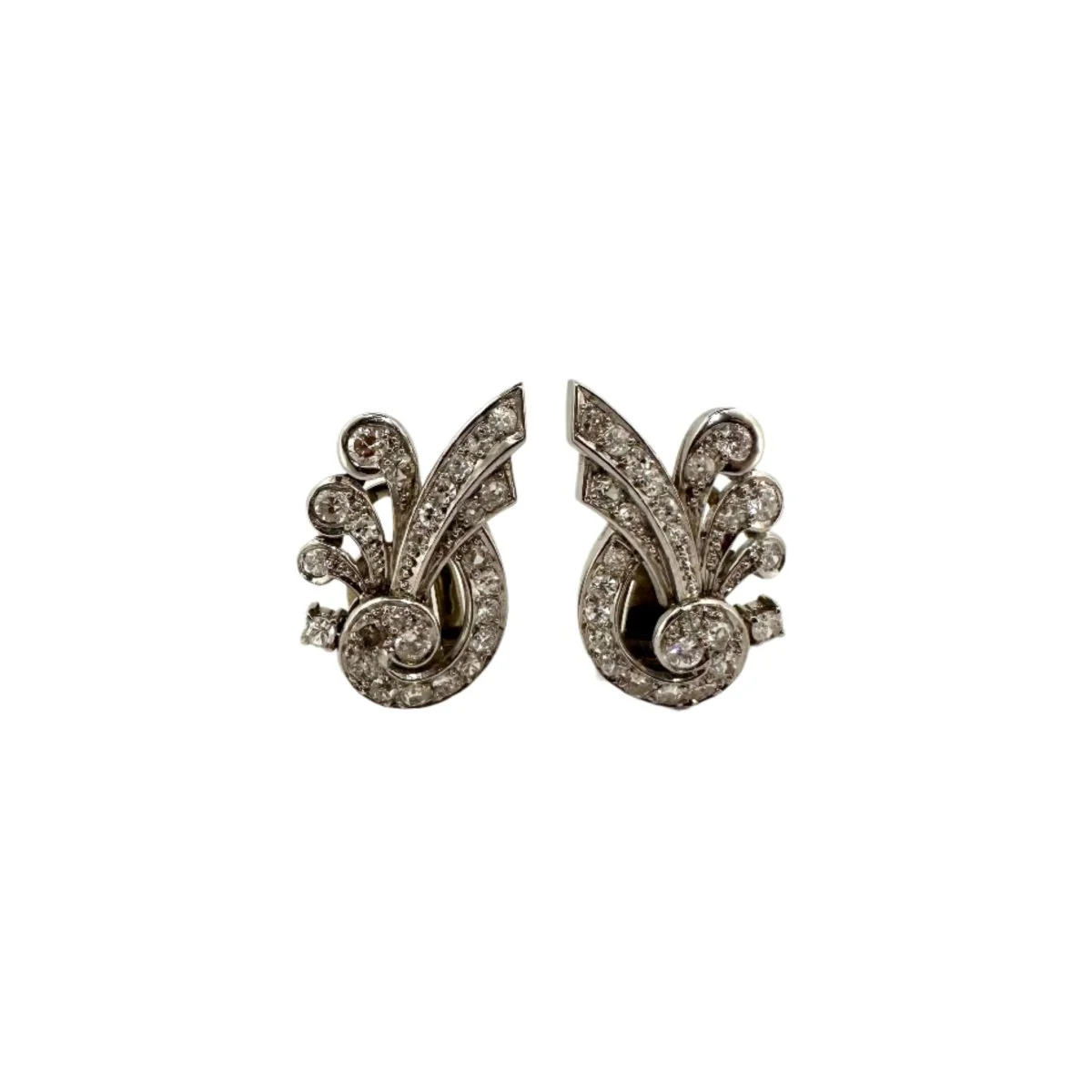 Boucles d'oreilles en or blanc et diamants