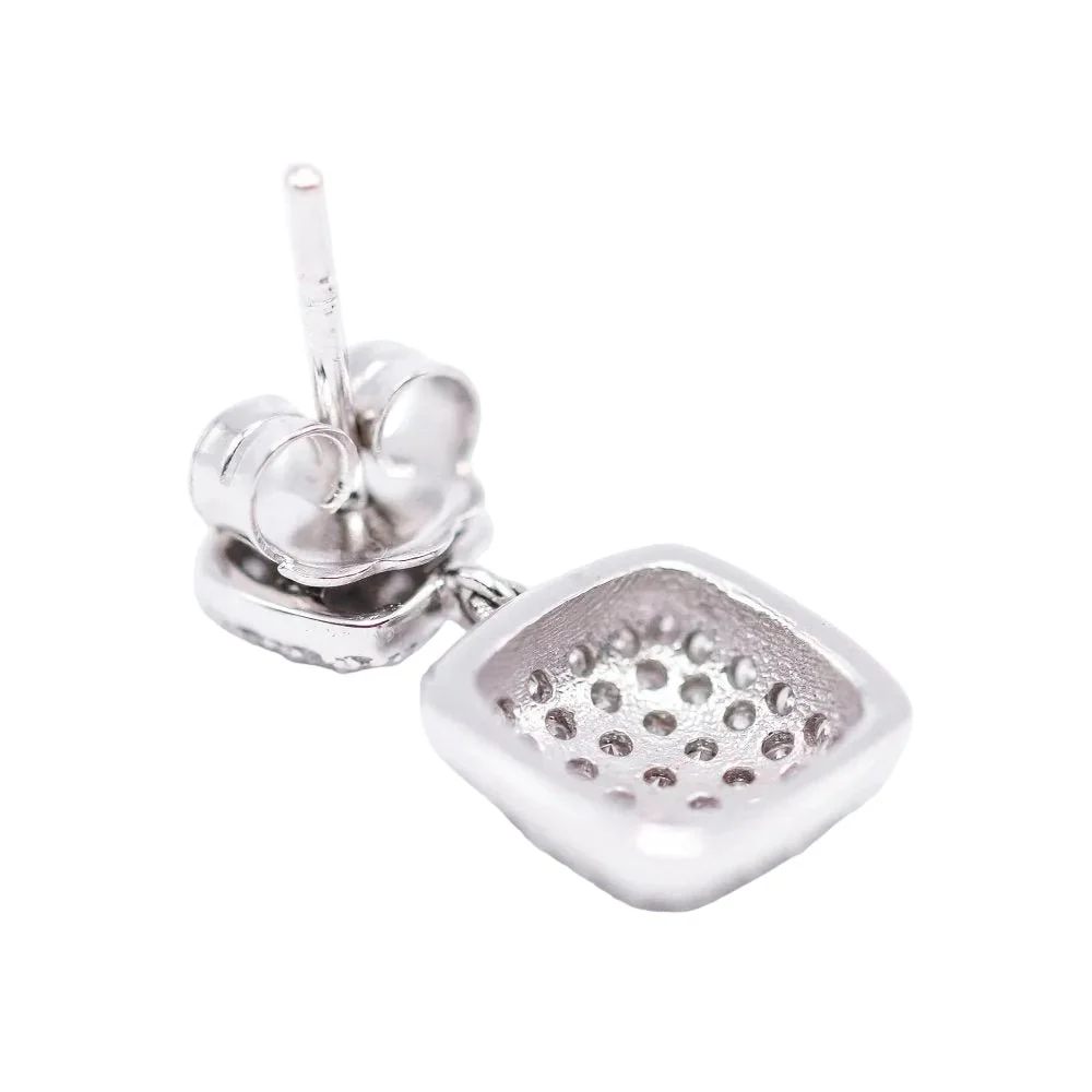 Boucles d'oreilles en or blanc et diamants - Image 4