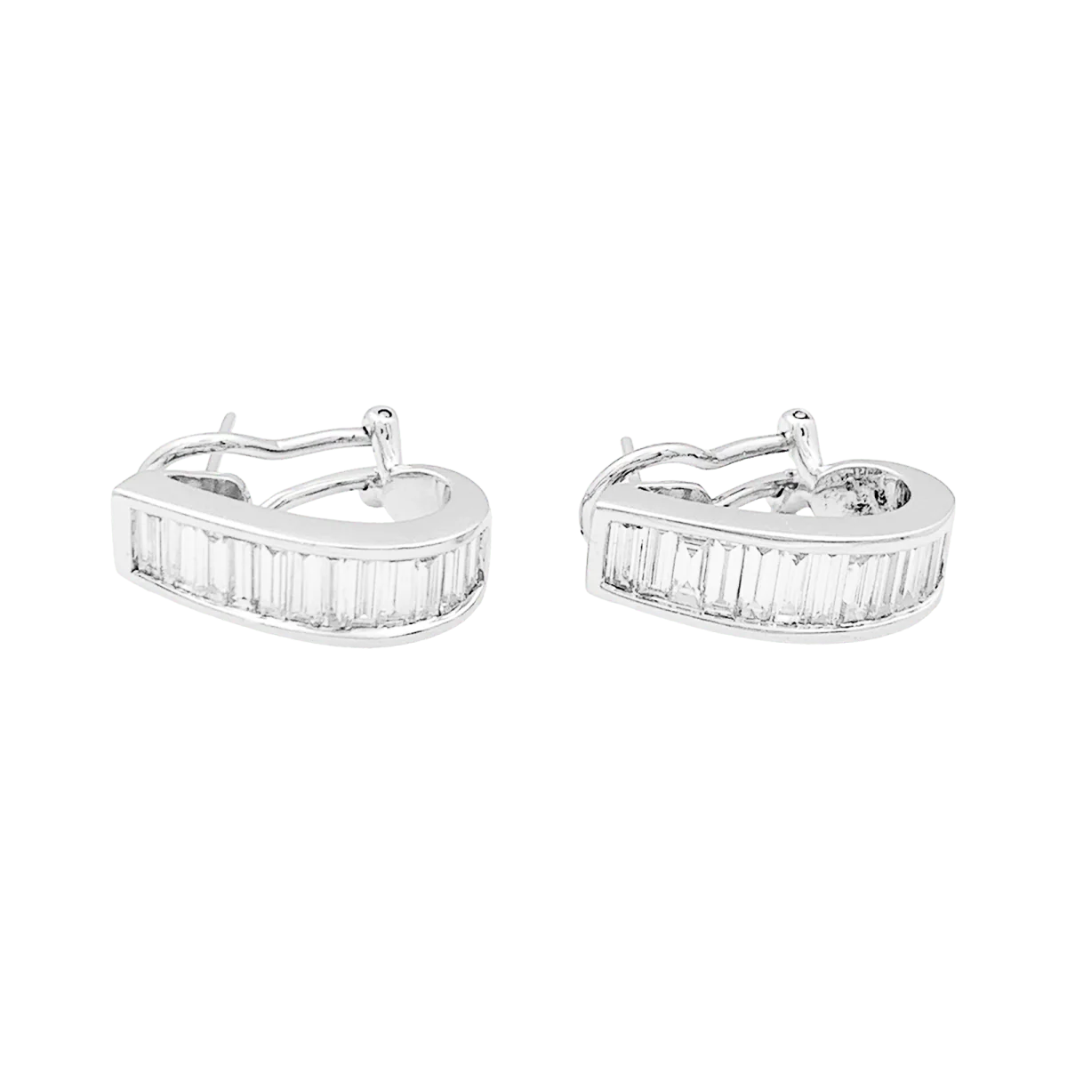 Boucles d'oreilles Clips en or blanc et diamants - Image 3