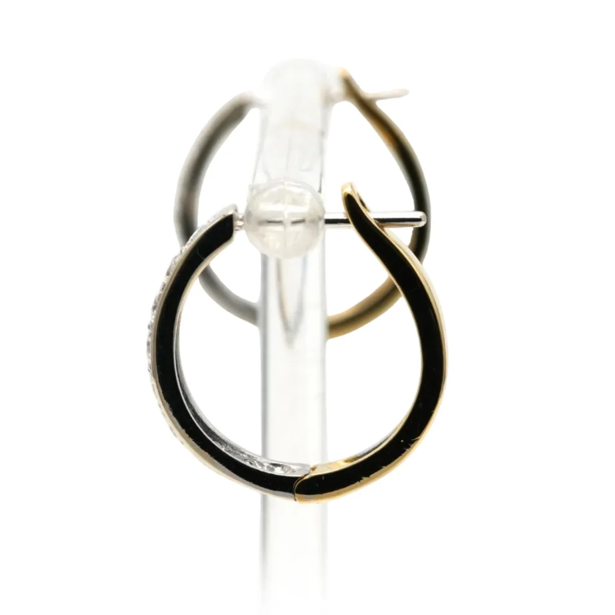 Boucles d'oreilles en or blanc, or jaune et diamants - Image 2