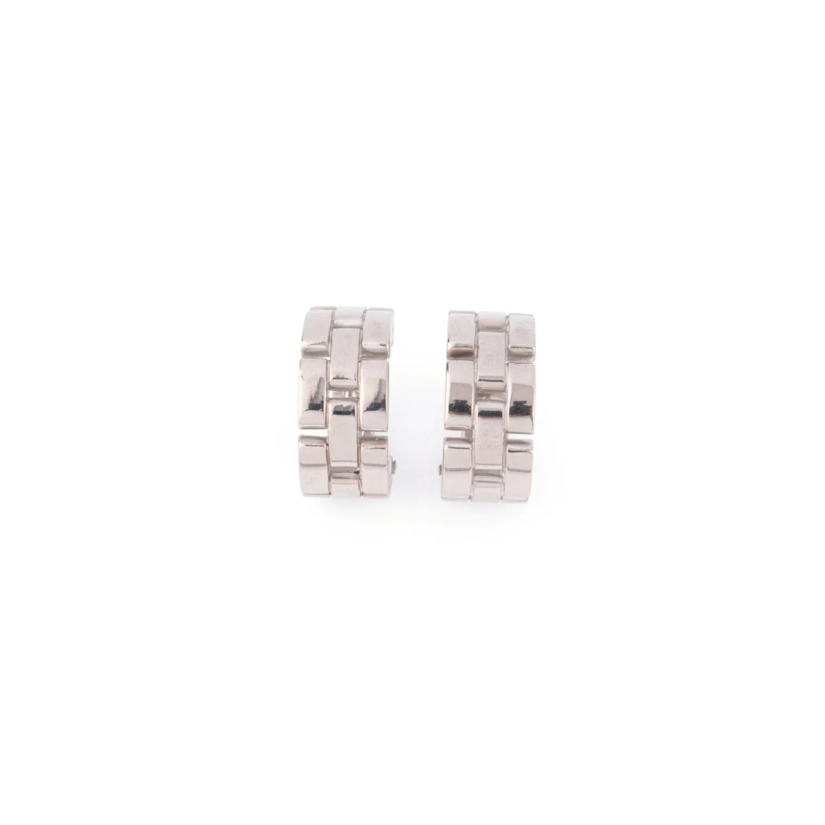 Boucles d'oreilles en or gris, mailles panthère CARTIER