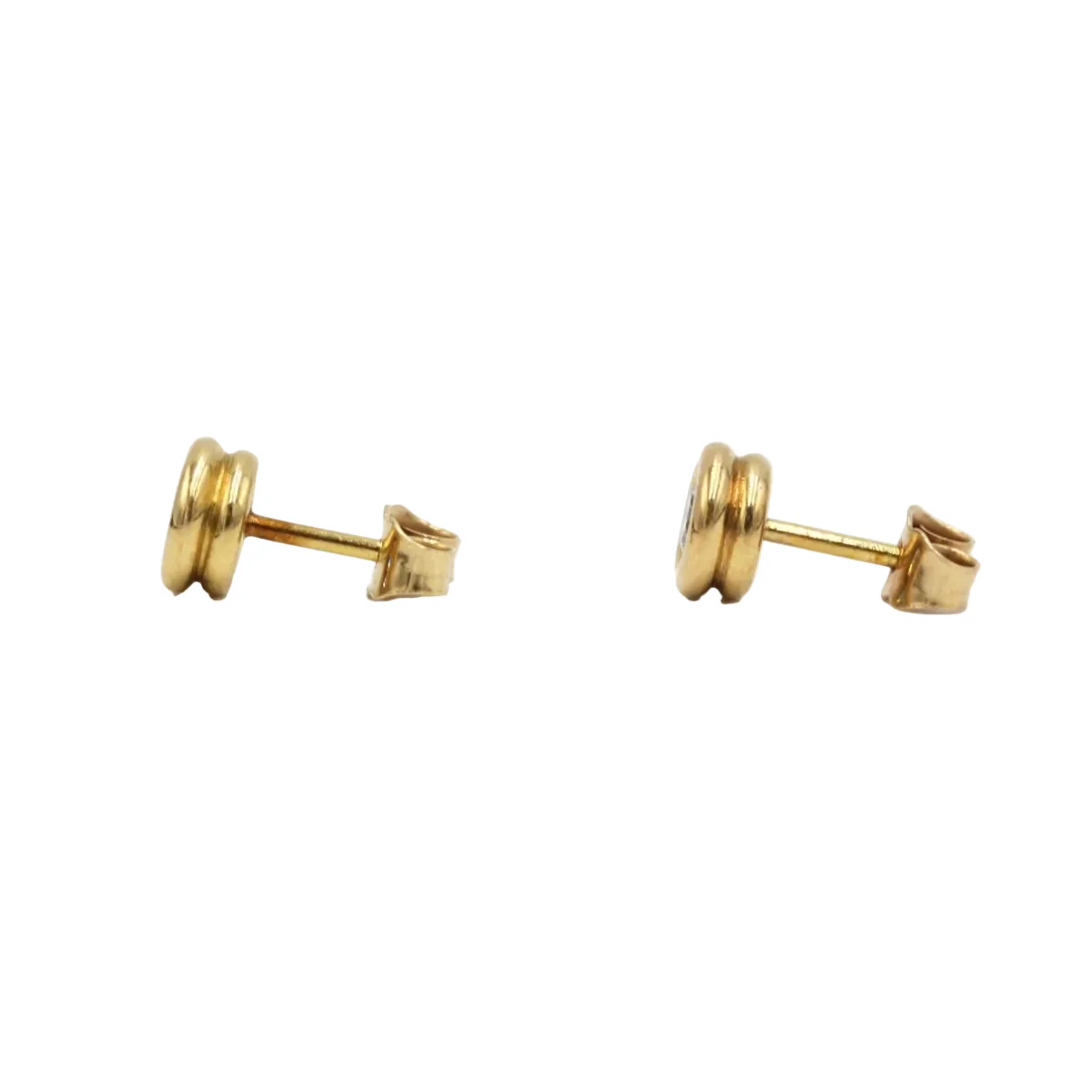 Boucles d'oreilles Puces en or jaune et diamants - Image 2