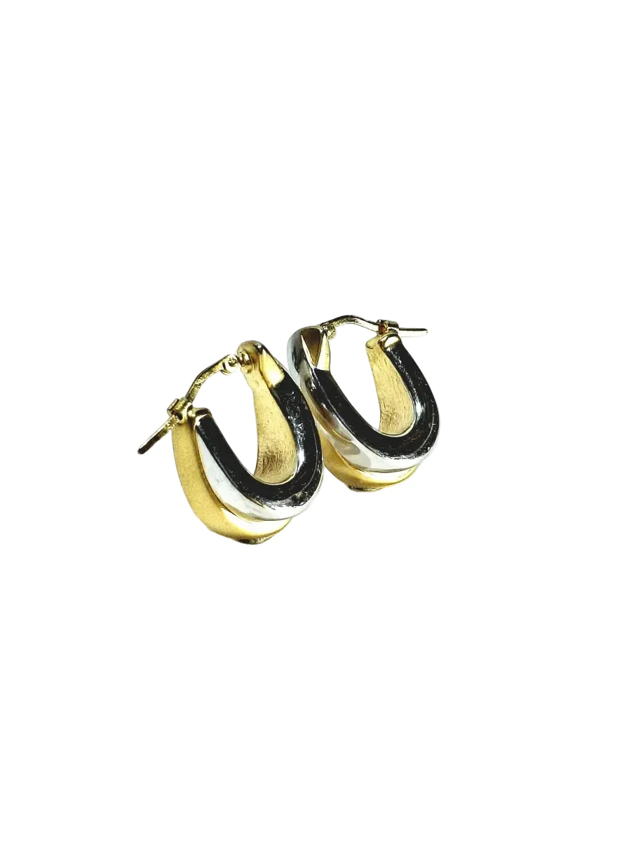 Boucles d'oreilles en or blanc et or jaune