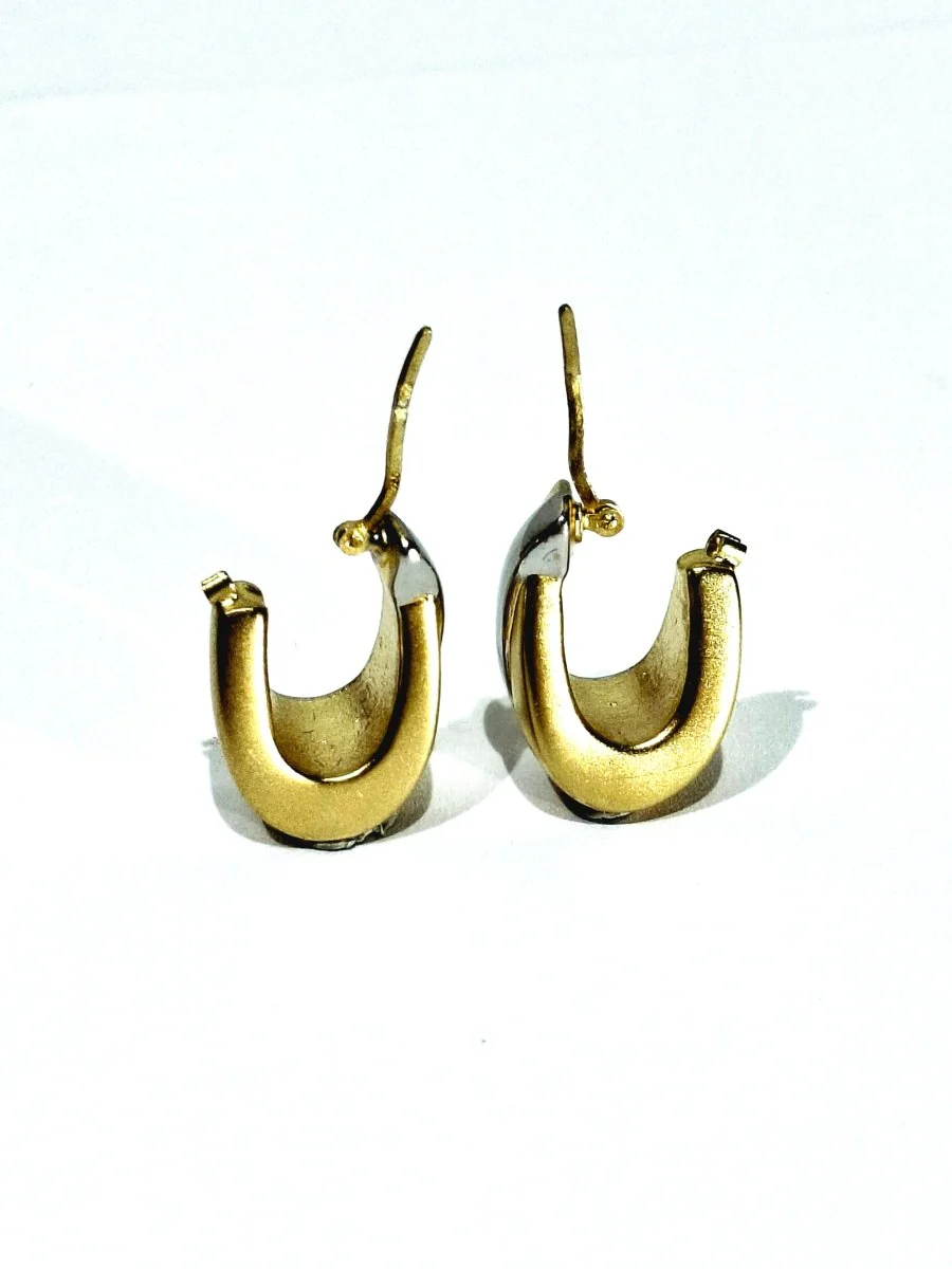 Boucles d'oreilles en or blanc et or jaune - Image 10