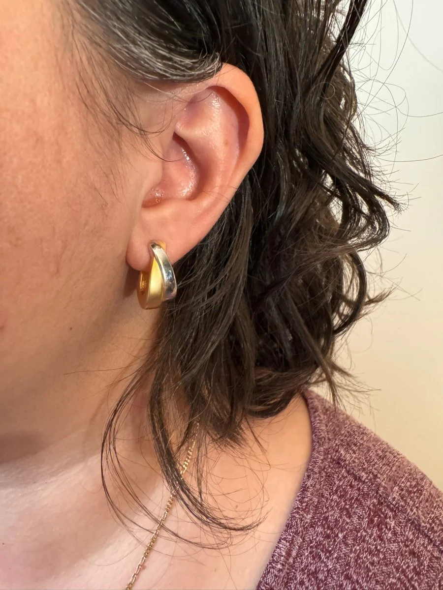 Boucles d'oreilles en or blanc et or jaune - Image 11