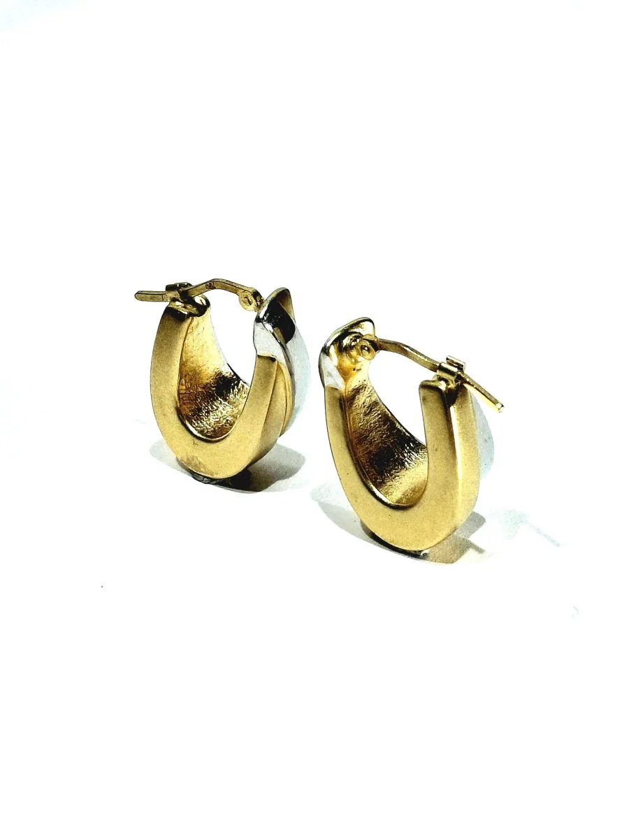 Boucles d'oreilles en or blanc et or jaune - Image 4