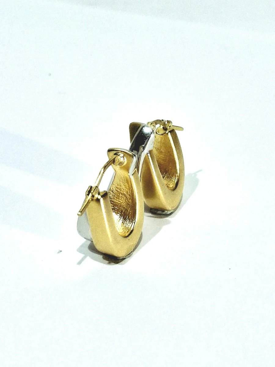 Boucles d'oreilles en or blanc et or jaune - Image 6