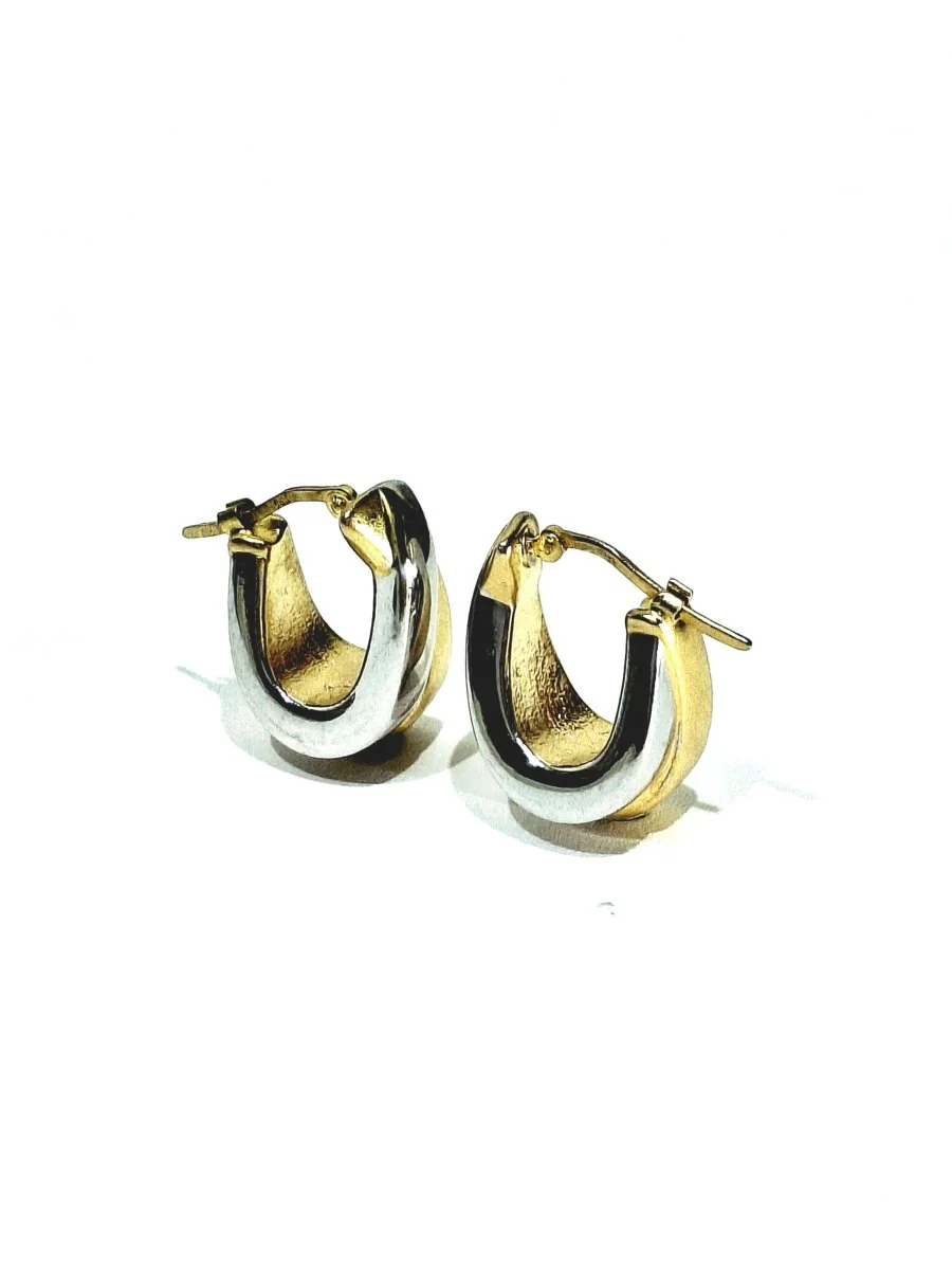 Boucles d'oreilles en or blanc et or jaune - Image 7