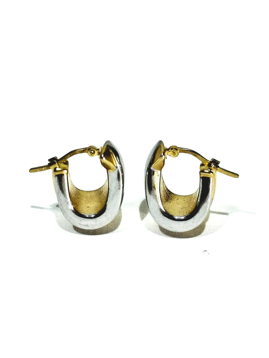 Boucles d'oreilles en or blanc et or jaune - Image 8