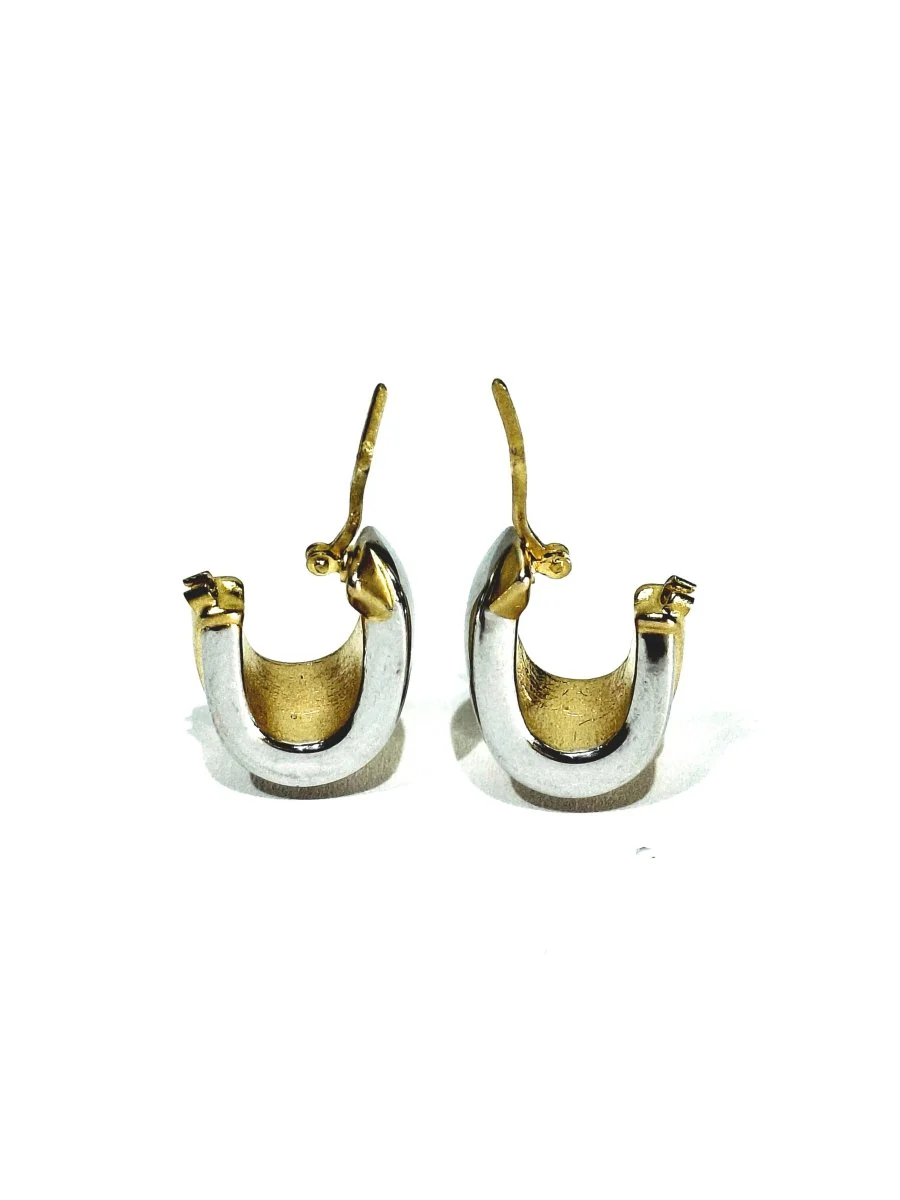Boucles d'oreilles en or blanc et or jaune - Image 9