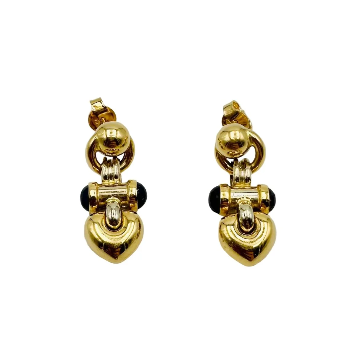 Boucles d'oreilles en or jaune et lapis lazuli