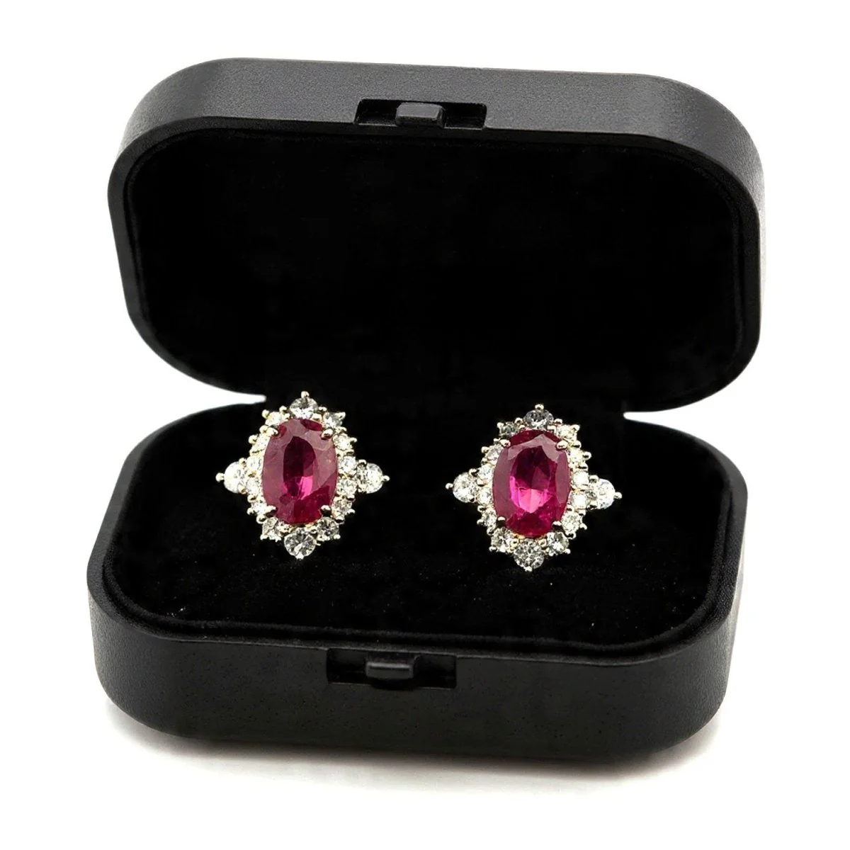 Boucles d'oreilles en or jaune, rubis et diamants - Image 6