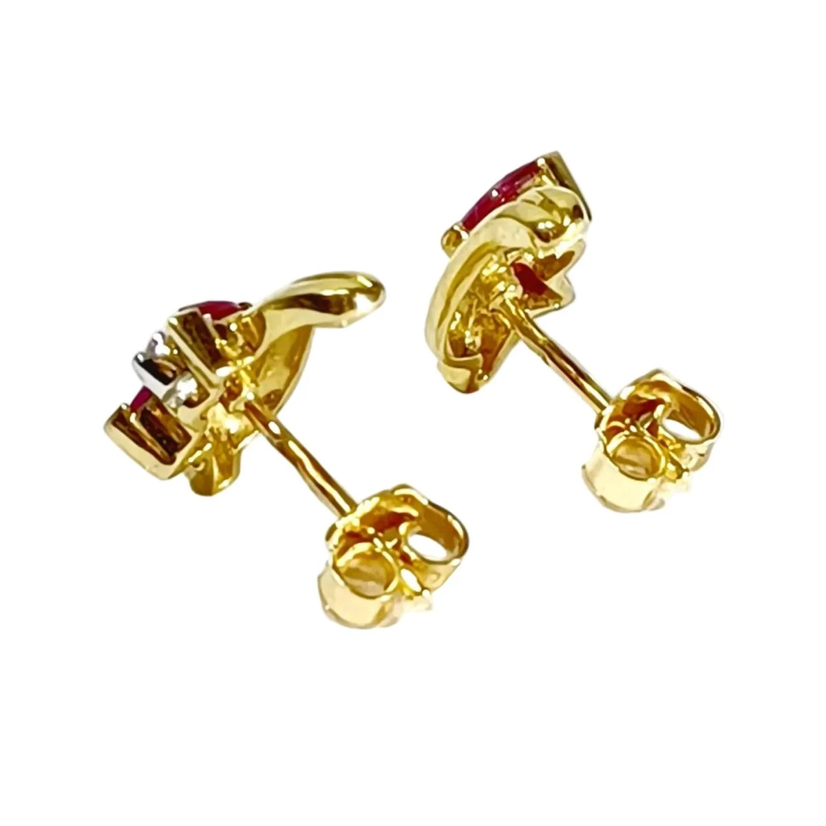 Boucles d'oreilles en or jaune, rubis et diamants - Image 5