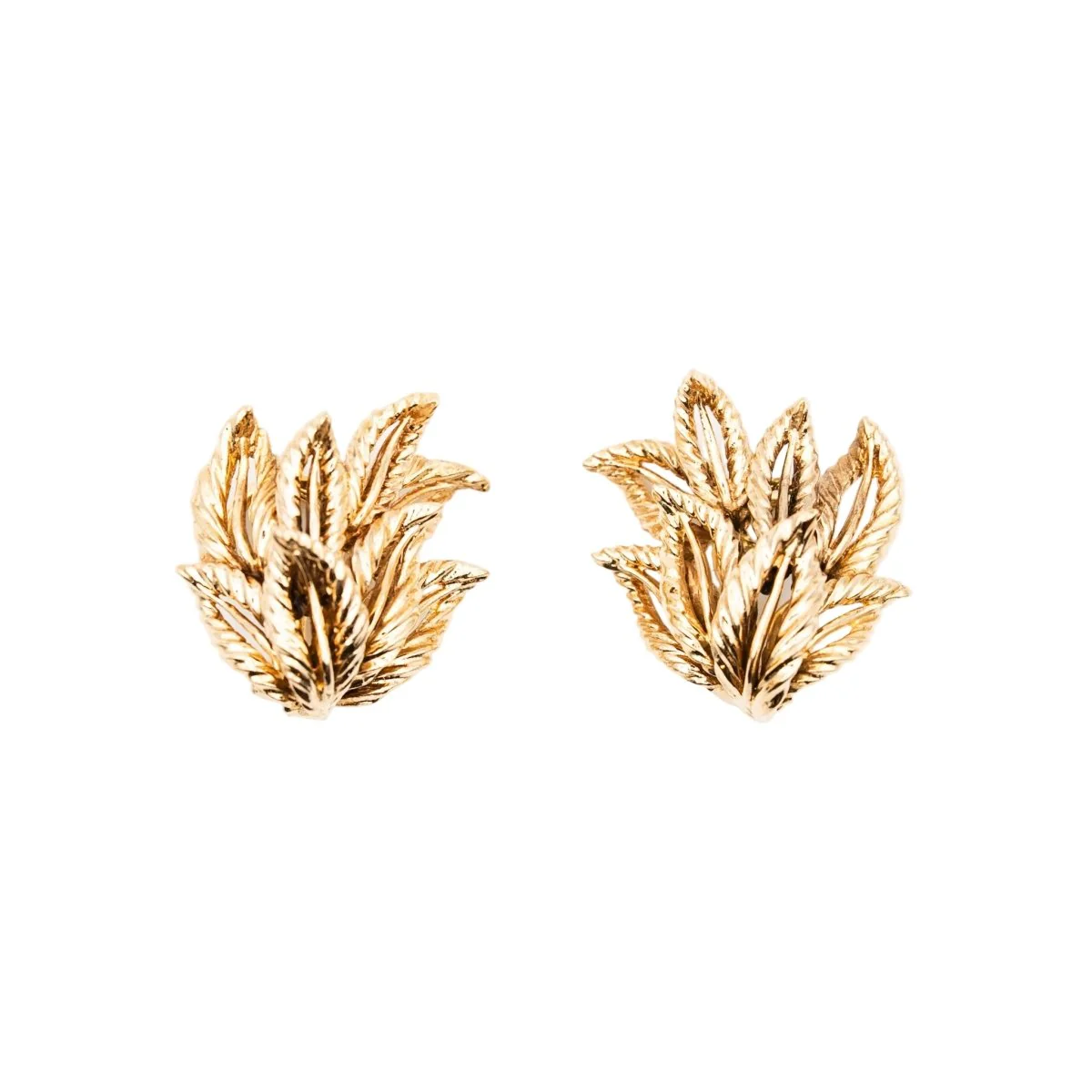 Boucles d'oreilles Feuillage en or jaune