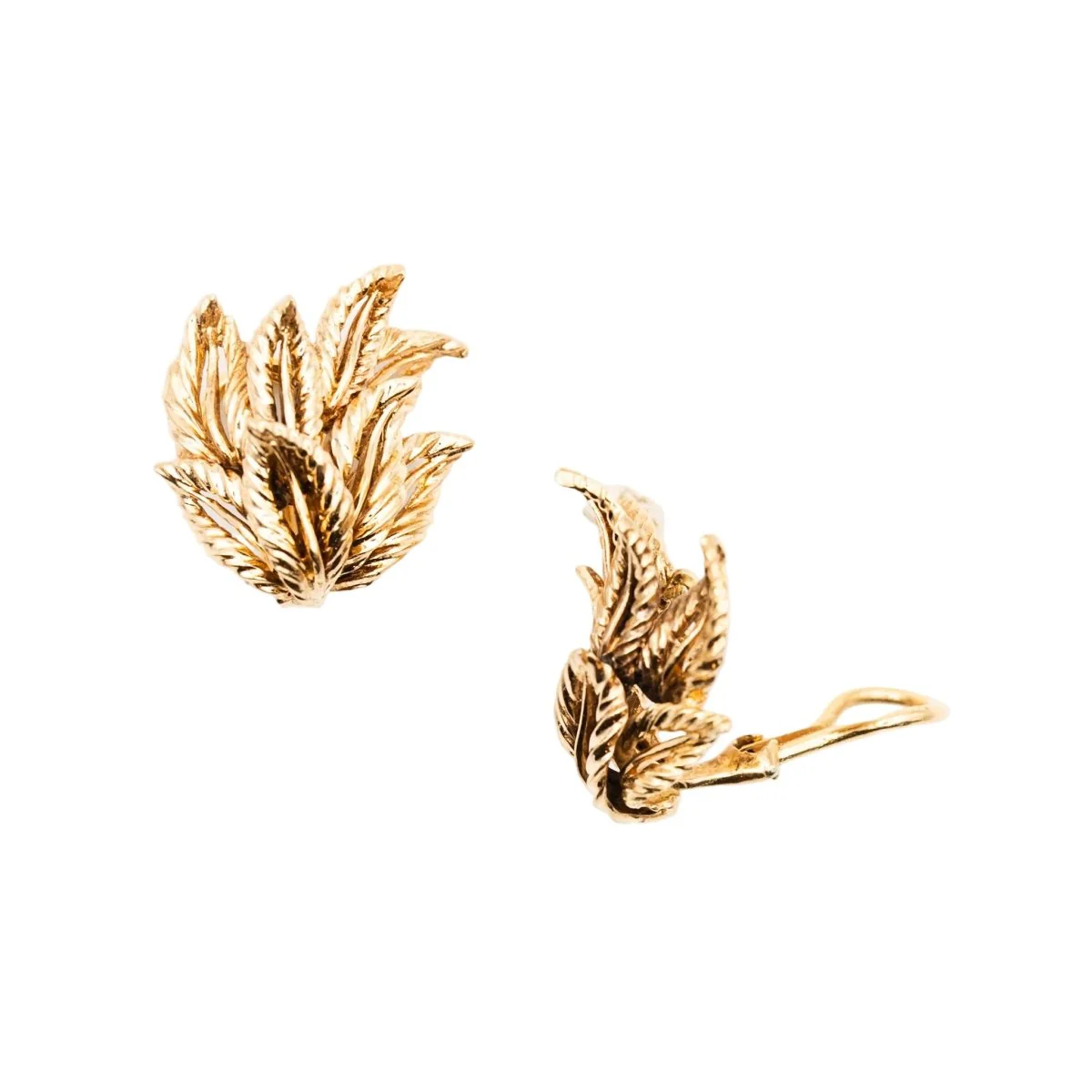 Boucles d'oreilles Feuillage en or jaune - Image 6