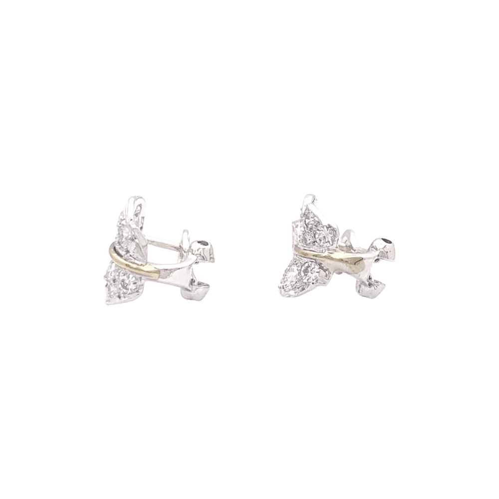 Boucles d'oreilles Clips en or blanc, or jaune et diamants - Image 4