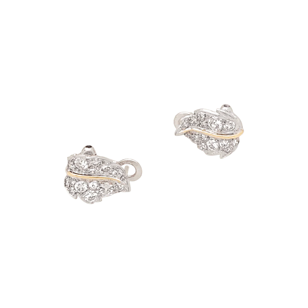 Boucles d'oreilles Clips en or blanc, or jaune et diamants - Image 6