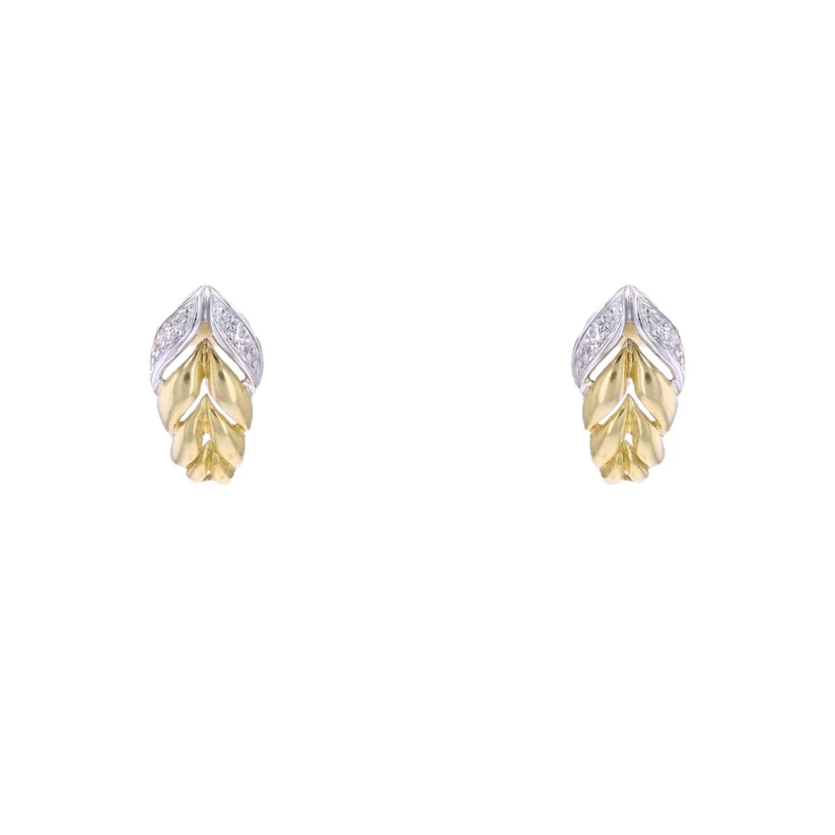 Boucles d'oreilles en or jaune et diamants