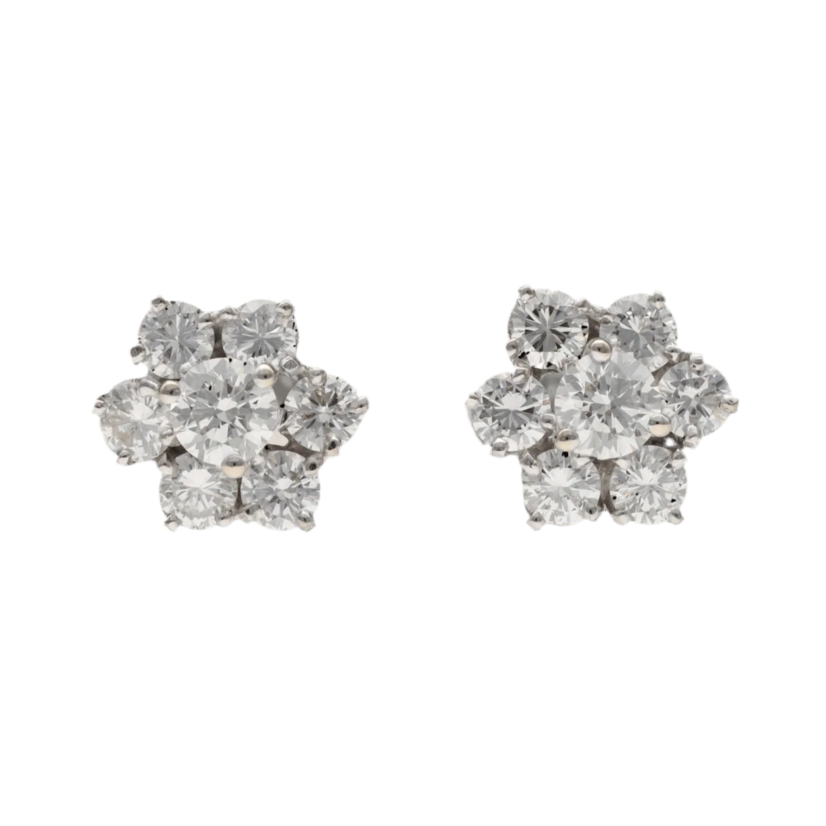 Boucles d'oreilles Puces en or blanc et diamants