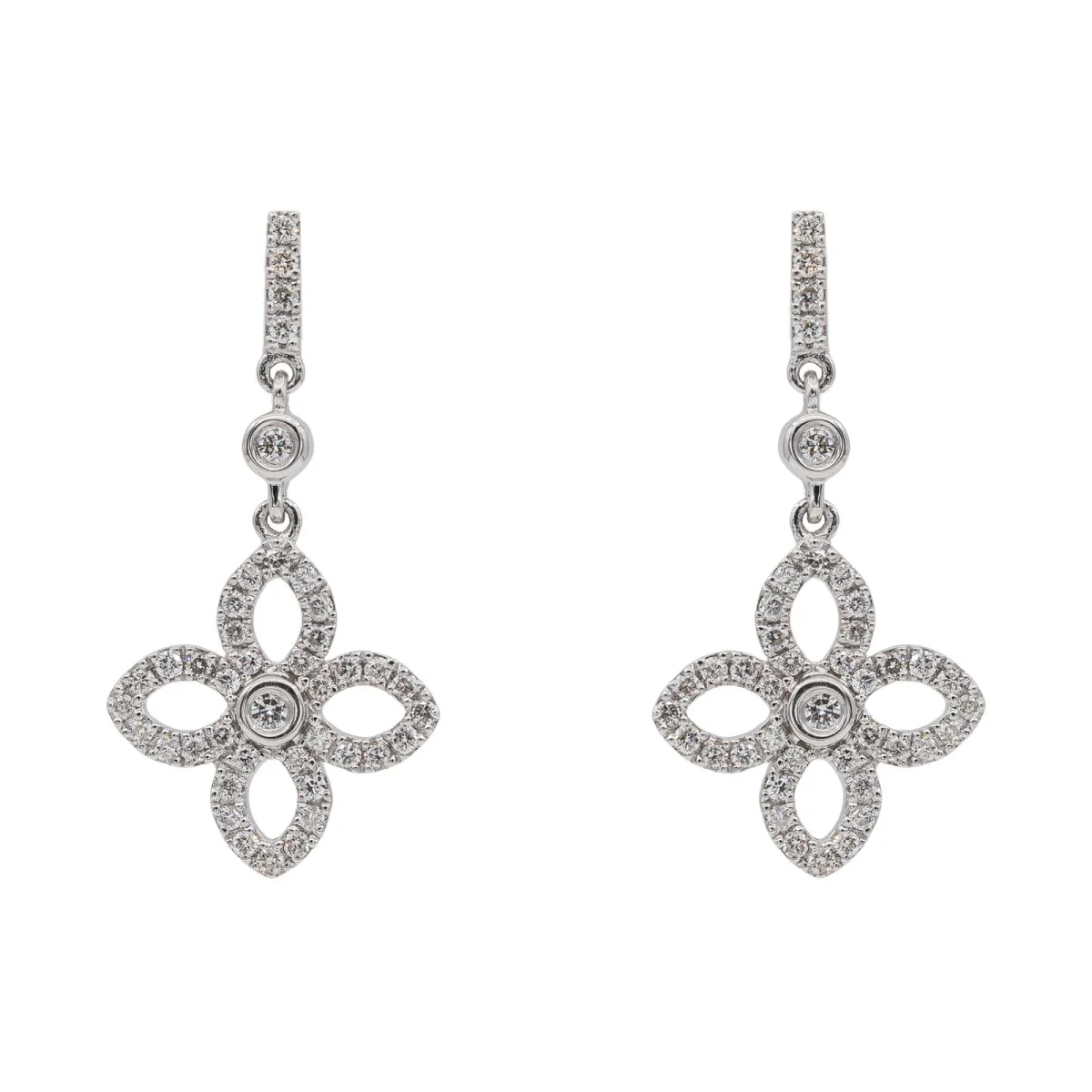 Boucles d'oreilles en Or blanc et Diamant