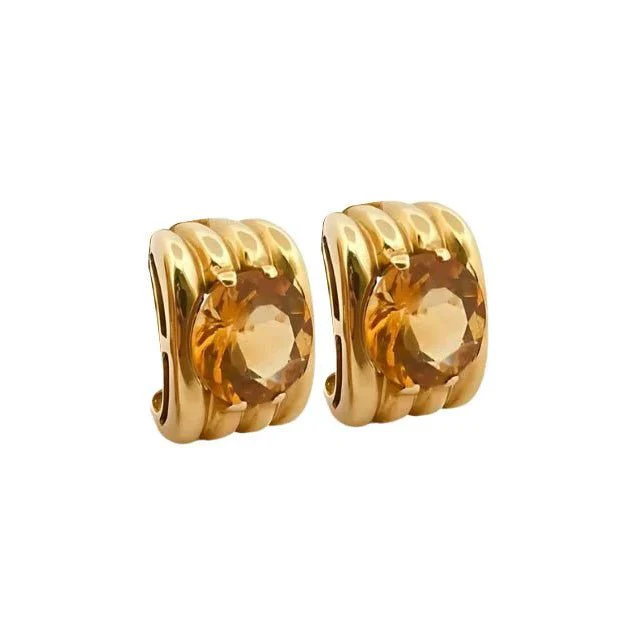 Boucles d'oreilles Clip FRED en or jaune et citrine