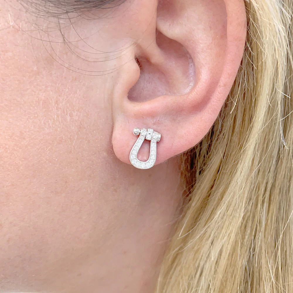 Boucles d'oreilles FRED, "Force 10", or blanc et diamants - Image 2