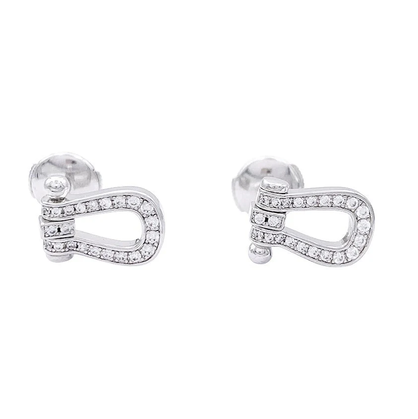Boucles d'oreilles FRED, "Force 10", or blanc et diamants - Image 3