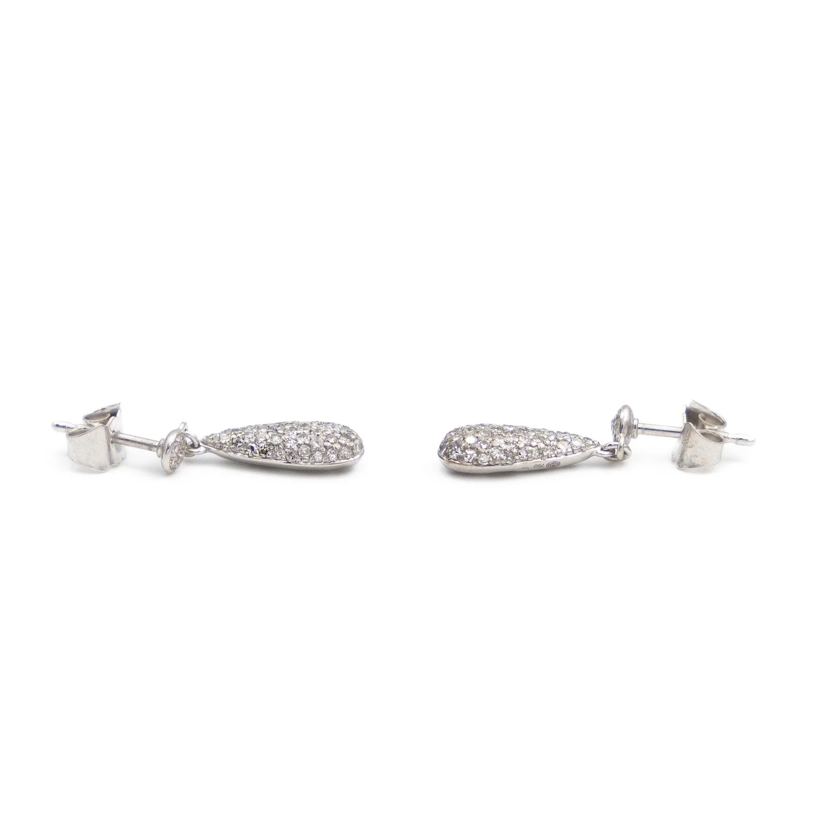 Boucles d'oreilles Goutte Or blanc Diamant - Image 6