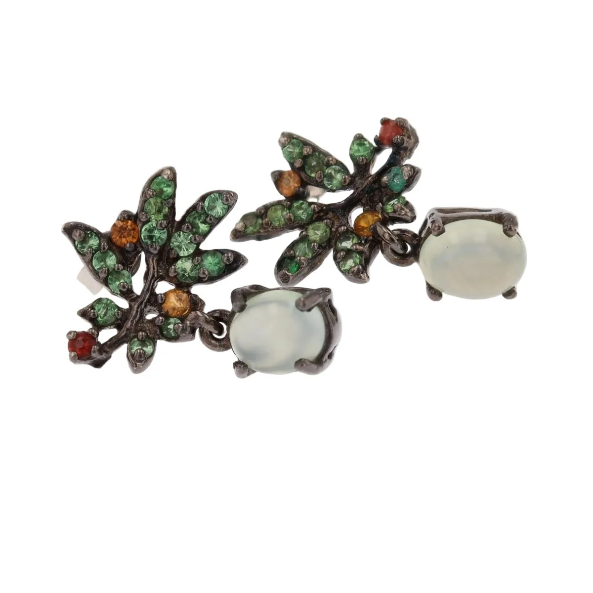 Boucles d'oreilles Clous en argent et grenats - Image 3