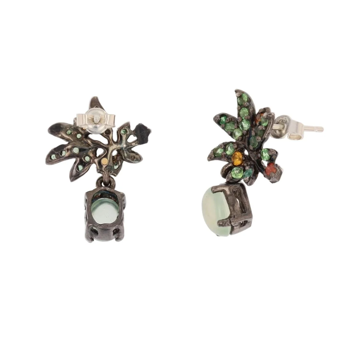 Boucles d'oreilles Clous en argent et grenats - Image 4
