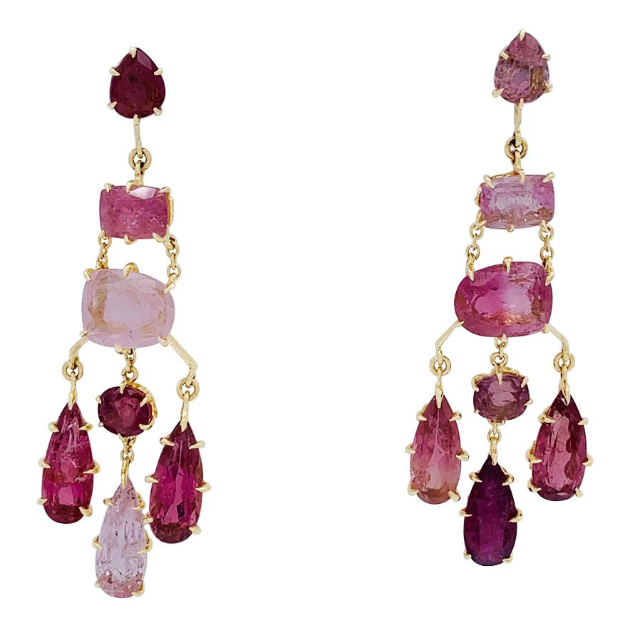 Boucles d'oreilles H.Stern,"Primavera", or jaune, tourmalines roses