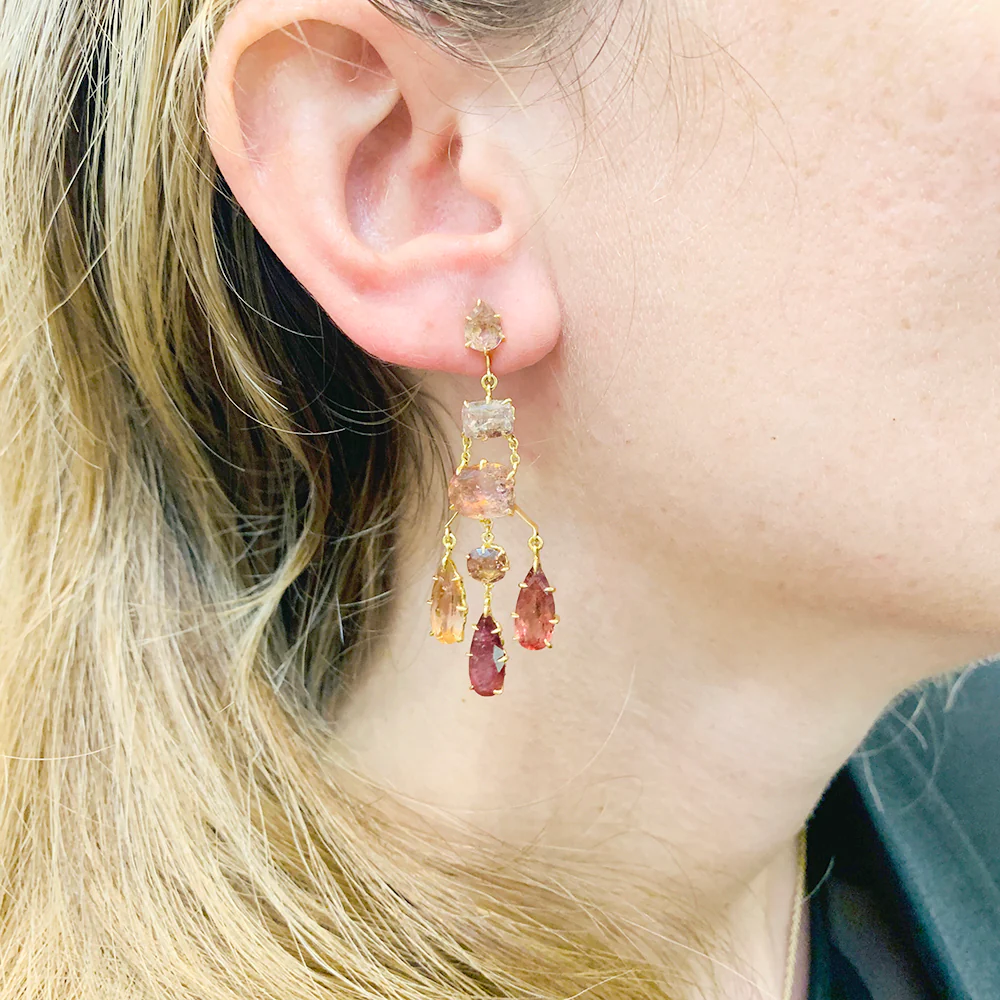 Boucles d'oreilles H.Stern,"Primavera", or jaune, tourmalines roses - Image 6