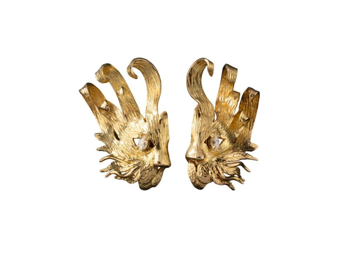 HERMÈS Paire de boucles d'oreilles "Mistigri" en or - Image 2