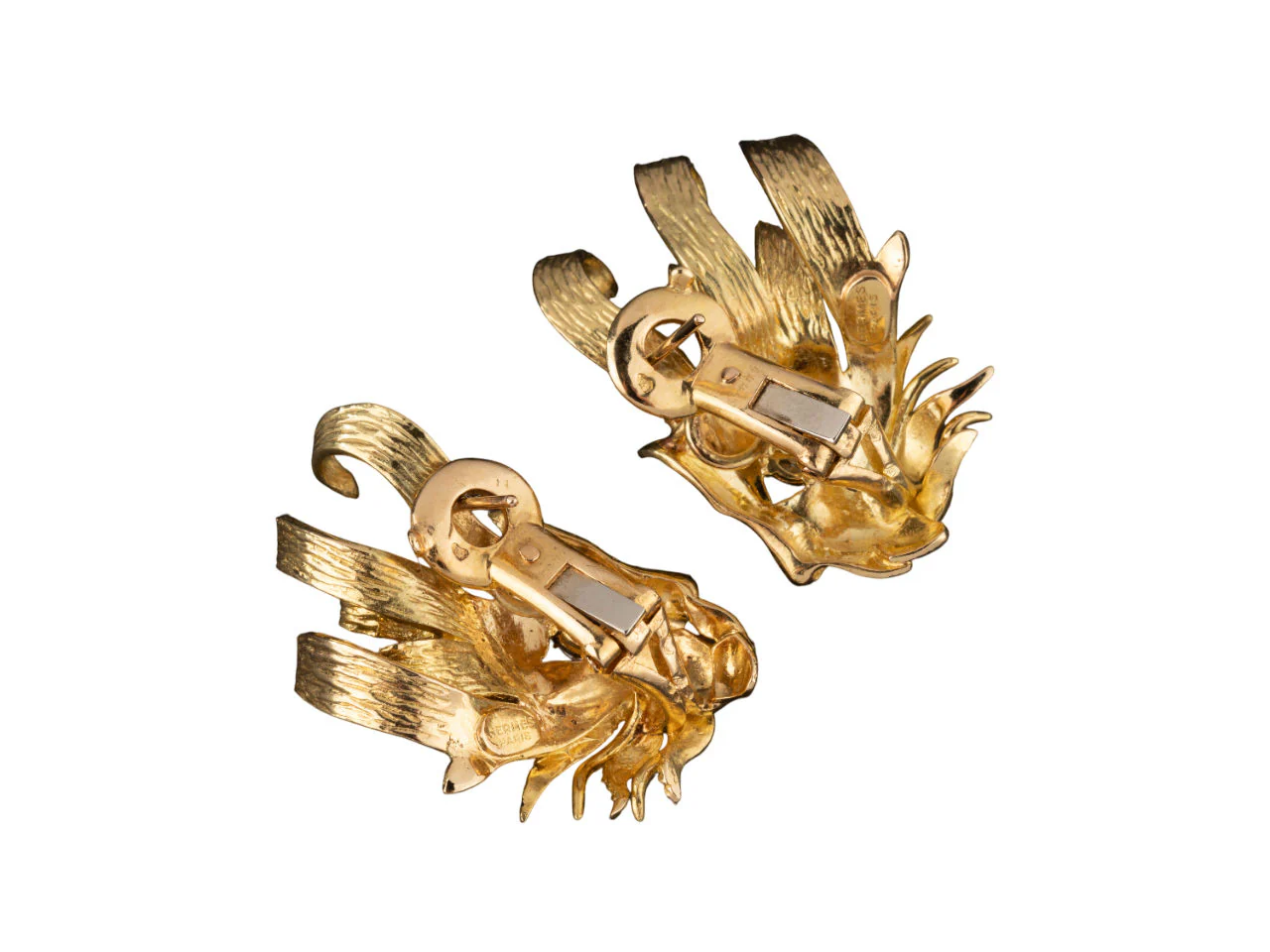 HERMÈS Paire de boucles d'oreilles "Mistigri" en or - Image 3